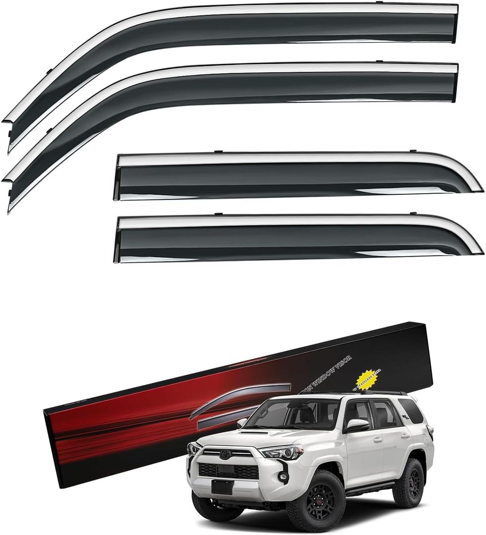Rain Guards Compatible with Toyota 4Runner 2010-2023 2024 Side Window Deflectors Window Visors Out-Channel Guard Deflector Vent Visor-4pcs
