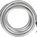 Short Garden Hose Metal Water hose Heavy Duty Stainless Steel Hose with Metal Fittings Flexible Lightweight Hose Puncture Proof for Yard, Outdoors, Rv (Unexpandable, 5FT)