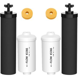 Gravity Water Filters for Berkey Water Filter Replacement, Replacement for BB9-2 Black Filter & for PF-2 Fluoride Filters Combo Packs,Compatible with Berkey Gravity Water Filter System,NSF 42