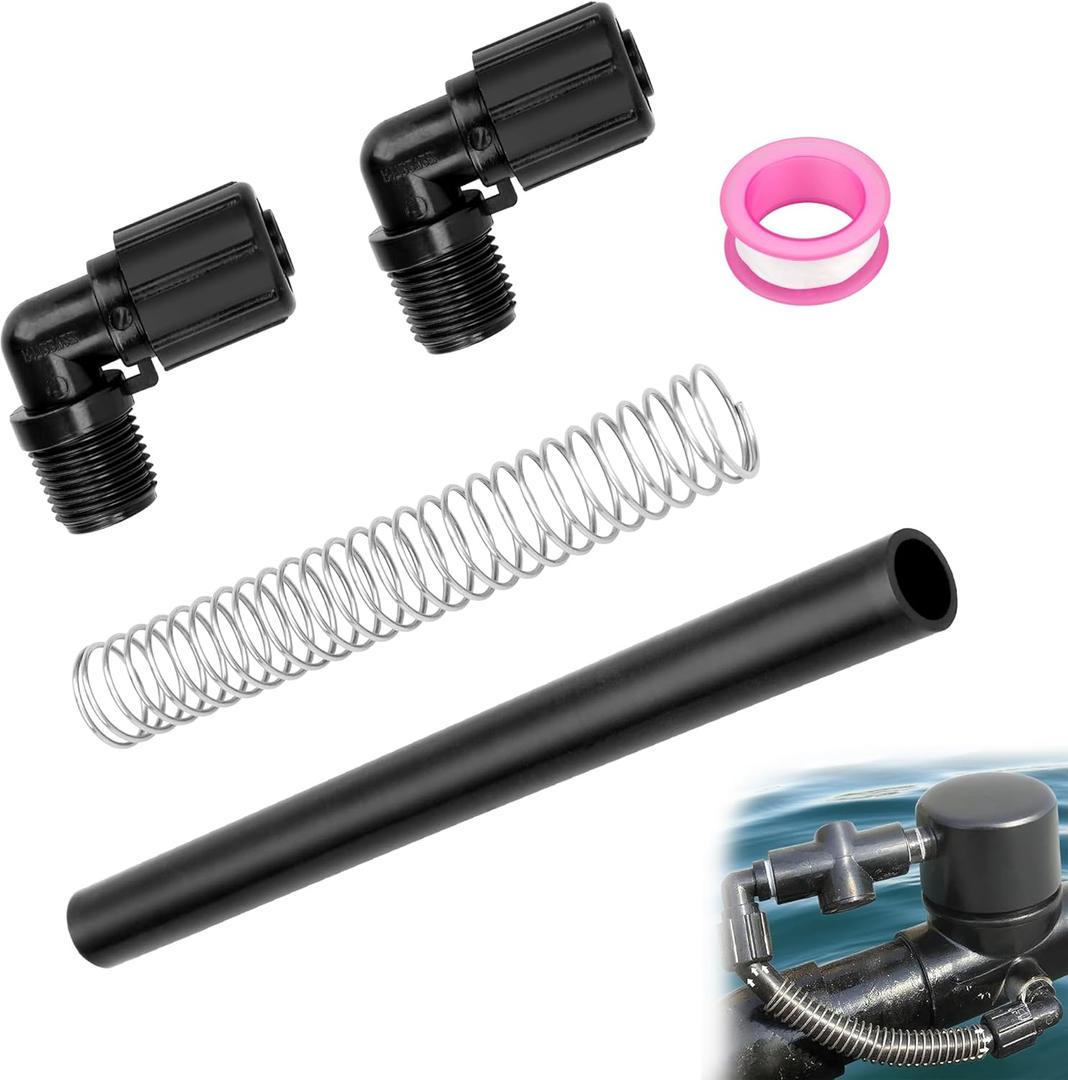 Pool Chlorinator Parts Kit – Compatible with Pentair Rainbow 320/322, Replaces R172272 R172091 R171097 – Includes 2x 1/2" NPT 90° Tube Connector + 5/8" OD Flexible PVC Tube + Support Spring