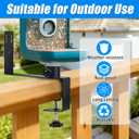 Wall Mount Railing Mount for Bird Buddy Smart Feeder, Versatile Metal Clamp-on Bird Feeder Bracket for Wall Fence Balcony, Durable Heavy Duty Weather-Proof Outdoor Feeders Accessory