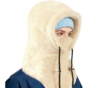Balaclava Winter Ski Mask for Men Women,Winter Face Masks Drawstring Windproof Hooded Scarf Face Cover Hat Coldproof Warm Cap