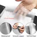 3 Rings Check Binder for End-Stub Deskbook Checks, 3 on a Page, Fit 3 & 9 Holes Check Faux Leather (9.1"x12.5") (Black)