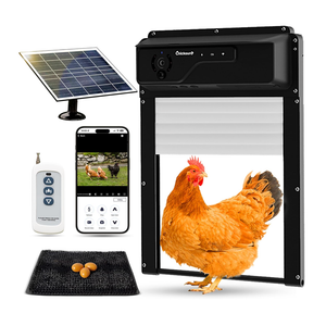 Automatic Chicken Coop Door Solar Powered with Nesting Pad - Waterproof Chicken Door with Timer, HD Camera, Anti-Pinch Protection, Mobile App & Remote Control, Alarm System, Mic & Speaker
