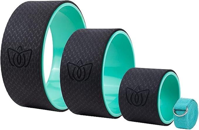 Florensi Yoga Wheel Set  Pack of 3, Green, Spinal Stretching & Back Cracker, Pain Relief with Back Roller Wheel, Deep Tissue Massage