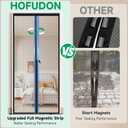 Upgraded Magnetic Screen Door Mesh, Full Strip Magnets, Heavy Duty Fiberglass Mesh, Door Screen Magnetic Closure for Single Door Size 36 x 82 Inch, Screen Door Size 38 x 84 Inch Black