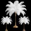 Maitys 50 Pcs Large Natural Ostrich Feathers Bulk 16-18 Inch (40-45cm) Ostrich Feathers Plumes for Vase Craft Wedding Home Party Centerpieces Holiday Decoration(White)