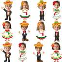 60Pcs Mexican Cutouts Mexican Fiesta Classroom Bulletin Board Decorations Fiesta Photo DIY Craft Cutouts Mexico De Mayo Themed Cutout for School Classroom Office Home Chalkboard Wall Door Decor