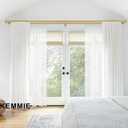 Heavy Duty Double Curtain Rods, 1 1/8IN Diameter Nonadjustable Dual Window Rods 144IN/12FT Length with Luxury Adjustable Brackets, Warm Gold