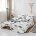 Nautical Duvet Cover King, 3 Pieces Soft Lightweight Microfiber Duvet Cover Set, Blue Hawaiian Tropical Bedding Comforter Cover Set with Zipper Ties, 1 Duvet Cover and 2 Pillowcases, No Comforter (Fish)