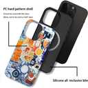 Case Compatible with iPhone 15 Pro Max,Compatible with MagSafe,Fall Prevention Hybrid 2-Layer Hard Shell Cases for Girls Boys,Fish Orange Collage European