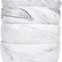 Bosmarlin Marbling Ceramic Bowl Set of 4, 33 Oz, Dishwasher and Microwave Safe (33 Oz, B-Grey Marbling)