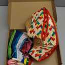 Unittype 6 Pcs Mxeican Costume Set Sombrero Hat Serape Poncho Mustache Maracas Fiesta Outfit Mexco Accessories