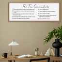 YWMZYKJGS The 10 Commandments Bible Verse Wall Art Decor 40"×15" Christian Ten commandments God Jesus Prayer Religious Saying Sign Rustic Inspirational Catholic Scripture Wood Framed Hanging (Wood)