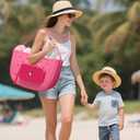 Biubee 2 Sizes Silicone Pouches fits Bogg Bag Accessories - Large Insert Bag with Charms for Keeping Phone Makeup Cash Keys from Sand Water (Pink)