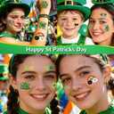 128Pcs St Patricks Day Tattoos Adult Shamrock Face Stickers for Women Irish Face Temporary Tattoo St Pattys Day Accessories for Irish Party Decor(st128)