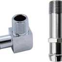 2 Pcs Chrome Heater Hose Fitting 3/4" Water Pump 5/8" 90 Deg. Intake Compatible for Chevrolet 4530/9514X