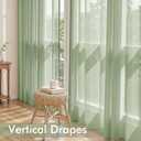 MIULEE Sage Green Sheer Curtains 84 Inches Long, 4 Panels Set, Light Filtering Rod Pocket Voile Drapes Window Treatments, Semi Transparent Airy Fabric for Bedroom and Living Room, 42 x 84 Inches