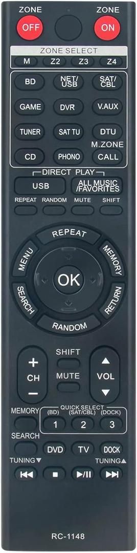 AULCMEET RC-1148 New Replacement Remote Control fit for DENON AV Receiver AVR-A100 AVR-3311 AVR-4311 AVR-1611 AVR-1911 AVR-791 AVR-891 AVR2311 AVR991 DHT591BA
