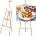 Pine Wood A-Frame Art Easel Stand, Floor Art Display Easel fits Most Canvas
