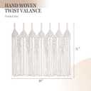 Boho Valance Macrame Curtains for Windows 31" L x 39" W Beaded Macrame Curtains for Doorway & Kichen, Large Wall Hanging Home Decor, Window Treament Room Divider Tapestry Wedding Backdrop, 1 Panel