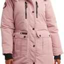 CANADA WEATHER GEAR Womens Parka, Warm Winter Coat for Women, Insulated Winter Jacket for Women, Faux Fur Removable Hood (Small, Red)