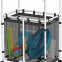 Pool Storage Bin, 105 Gallons, Holder for Noodles, Toys, Floats, Towels, Mesh Organizer for Swimming Equipments, Basic Pro Style