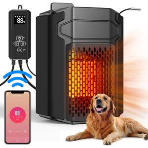 Dog House Heater with Thermostat - PETNF 500W Outdoor Dog Heater WIFI APP Remote Control,Doghouse Heaters for Outside Kennel with External Temperature Probe,41~113Adjustable Temp & Timer,Safe for Pet