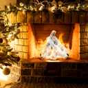 Skyflame 6 Piece Set of Gas Fireplace Logs, Large White Birch Ceramic Logs for All Types of Indoor/Outdoor Gas Inserts, Ventless, Fireplaces and Fire Pits