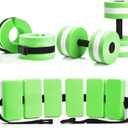 5 Pcs Aquatic Exercise Set Including 2 Ankle Swimming Weights 2 Lightweight Aquatic Exercise Dumbbells and Swim Belt Pool Exercise Equipment for Aquatic Aerobics Exercise (Green)