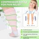 Plus Size Compression Socks Wide Calf Women Men,5 Pairs 20-30mmHg Extra Width Calf Viscose Knee High Compression Socks for Circulation Support (XL, Black/Light Blue/Pink/Purple/Green)