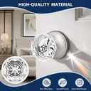 Orger 5 Pack Glass Door Knobs for Hallway and Closet, Crystal Passage Door Knobs with Round Diamond Shape, Non-Locking Interior Door Handles, Round Rosette with Satin Nickel Finish