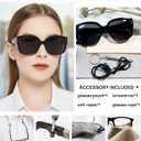 AEZUNI Trendy Reading Sunglasses Women Stylish Square Sun Readers UV Protection Glasses 1.0 1.5 2.0 2.5 3.0 3.5 (Not-bifocal