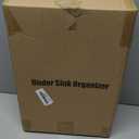 Kitstorack Under Sink Organizer, 2 Tier Under the Sink Storage, Slide out Pull out Cabinet Organizer Shelf, Metal Sliding Drawer for Kitchen Bathroom Pantry Closet Organization Rack, White, 2 Pack