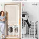 Extra Tall Cat Gate 47.2"-86.6", Pressure Mounted Pet Gate for Doorways, Walk Through with Door, Narrow Bar Spacing 1.38", No Drill Indoor Safety Gate for Cats & Dogs