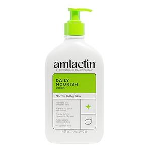 AmLactin Daily Nourish Therapeutic Body Lotion for Dry Skin NoScrub Exfoliator and Moisturizer 12% Lactic Acid Lotion, 14.1 oz 