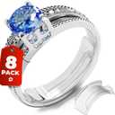 5 STARS UNITED Ring Sizers for Loose Rings - 8 - Pack Easy-Clip Ring Size Adjuster for 1-10 mm Band Widths - Ring Guards for Women and Men