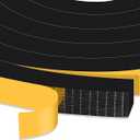 Trisiki Door Weather Stripping, High Density Foam Insulation Tape for Door, Soundproof Weatherproof Door Window Weather Stripping, Adhesive Foam Gasket Tape, Air-Tight(1/2 in x 1/2 in x 13Ft)