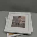 KINLINK 6x6 Picture Frame White Set of 4, Wooden Square Photo Frames Matted 4x4 with Plexiglass for 4x4 with Mat or 6x6 without Mat for Table and Wall Display