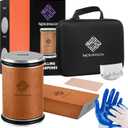 Multi Angle Rolling Knife Sharpener Tool w/Diamond & Ceramic Discs #1000/#3000, Knife Sharpening Kit having Finger Guard, Gloves & Travel Bag