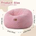 Bean Bag Chair for Adults Teens & Kids, Giant Round Bean Bag(S-Pink), Small