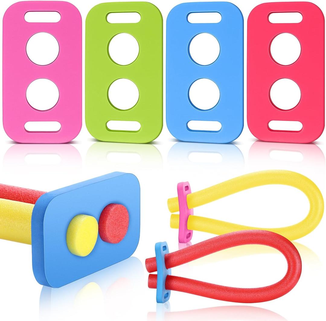 VioraWhite 4 Pcs Swimming Noodle Floating Connector Swim Pool Noodles Accessories EVA Stick Colorful Connector for Summer Outdoor Beginners Water Pool Games Beach Lake Party