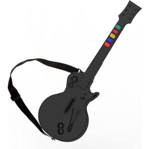 DOYO Guitar Hero Controller for PC and PS3, Wireless Guitar for Guitar Hero 3/4/5 and Rock Band 1/2 Games, Guitar Hero Guitar with Straps & Wireless Dongle, Black/5 Keys