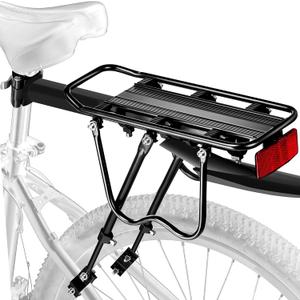 Rear Bike Rack,Bike Cargo Rack w/Fender & Large Size Reflective,Quick Release Mountain Road Bicycle Rear Racks,Universal Bike Luggage Rack,Large Capacity Bike Pannier Rack