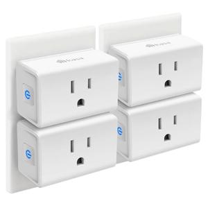 Kasa Smart Plug Mini 15A, Smart Home Wi-Fi Outlet Works with Alexa, Google Home & IFTTT, No Hub Required, UL Certified, 2.4G WiFi Only, 4-Pack(EP10P4) , White