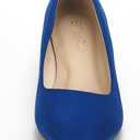 DREAM PAIRS Women's Debbie Mid Wedge Heel Pump Shoes (9, Royal/Blue)