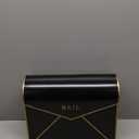 Kathfly Wall Mount Mailbox Waterproof Rustproof Metal Mail Holder 12.6" W x 4.7" D x 10.2" H Large Wall Mounted Gold Trim Mail Envelope Post Box for Outside House Office Porch Outdoor Use(Black)
