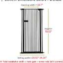 Lumizone Extra Tall Cat Gate 55.12" High Pressure Mounted 29.92"-34.24" Extra Wide 1.37" Gap No Drilling Auto-Close One-Handed Operation Tall Pet Gate for Dogs(Black, 55.12" H x 29.92"-34.24" W)
