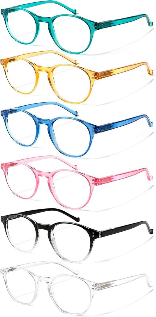NORPERWIS 5 Pairs Reading Glasses - Standard Fit Spring Hinge Readers Glasses for Men and Women (Mix Color-2, 0.50)