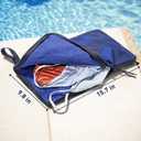 Wet Bag, Wet Dry Bag, Wet bag for swimsuit,Travel, Beach, Pool, Diapers, Dirty Yoga Gym Clothes, Waterproof Embedded Towel Wet Bag(Fleece)-Leakproof Wet Clothes Bag, Beach Travel Essentials (15.7*9.8inch, Blue)